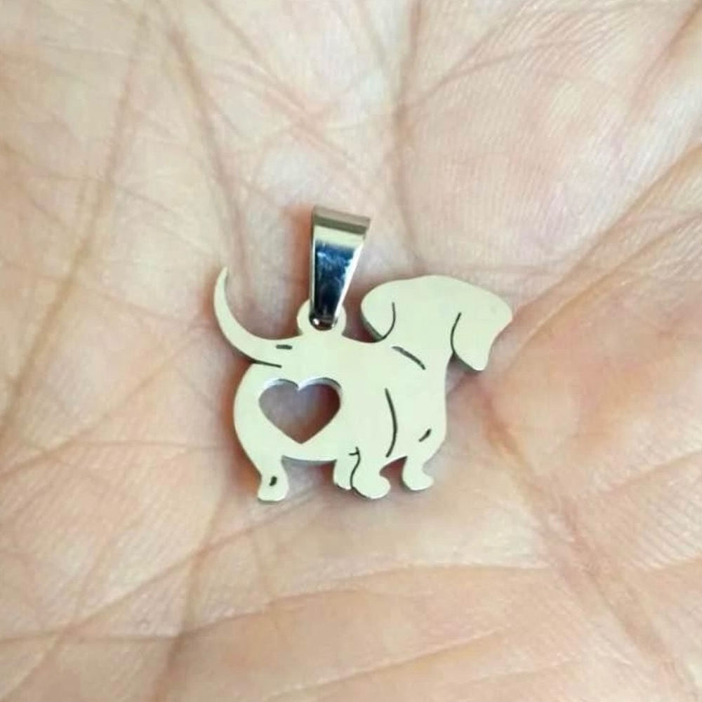 Stainless steel dachshund charm